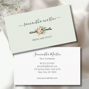 Blauer Blumenhain Visitenkarte Business Card