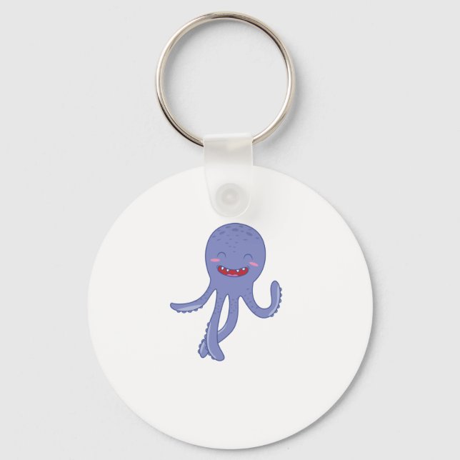 Blauer Tintenfisch Keychain (Front)