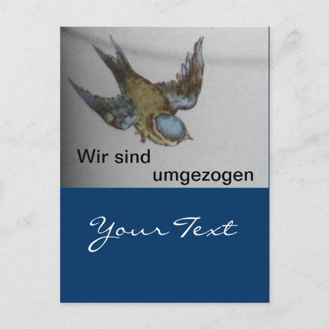 Blaumeise-umzug-postkarte Postcard (Front)