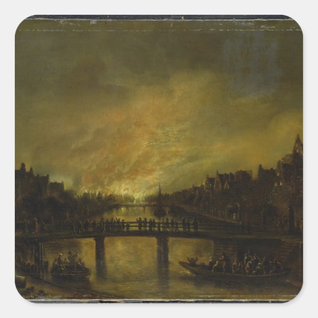 Blaze in Amsterdam Square Sticker (Front)