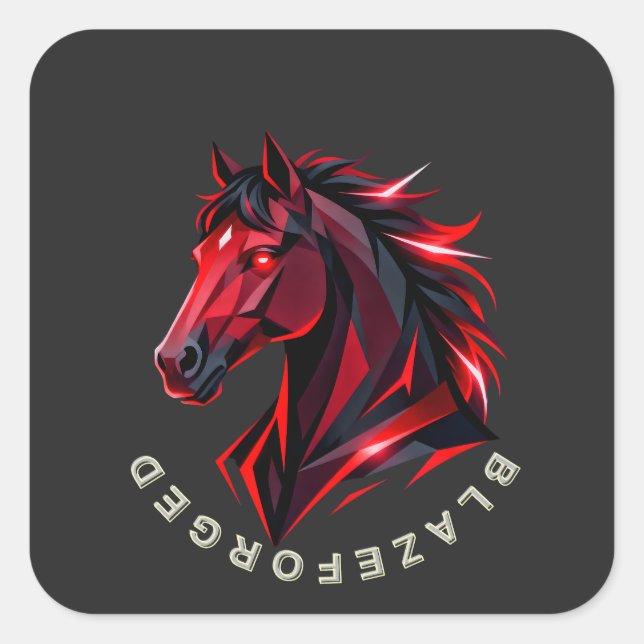 BlazeForge Red Horse Sticker (Front)