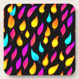 Blazing Abstract Flame Art Coaster