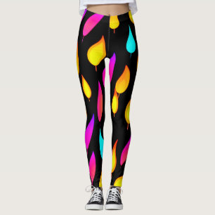 Blazing Abstract Flame Art Leggings