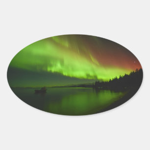 Blazing Aurora Oval Sticker