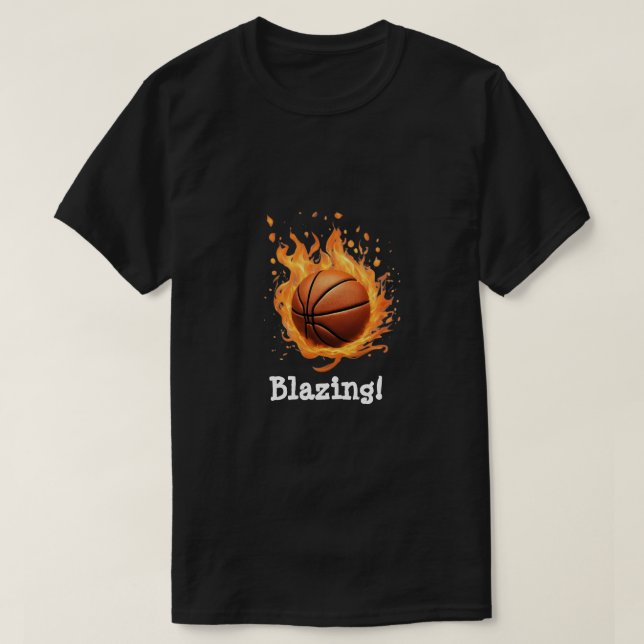 Blazing Basketball  T-Shirt (Design Front)