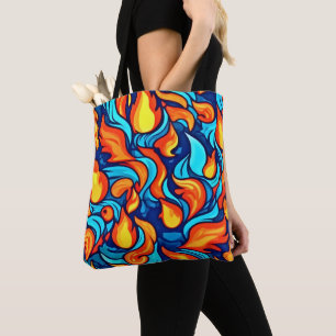 Blazing Blue Abstract Tote Bag