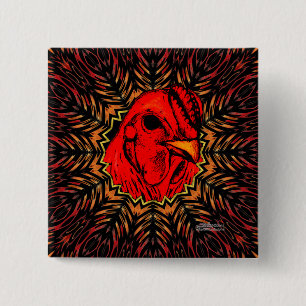 Blazing Brahma 2 Inch Square Button