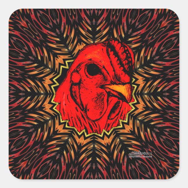 Blazing Brahma Square Sticker (Front)