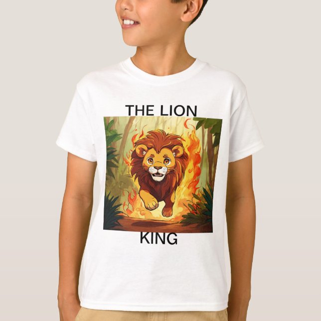 "Blazing Courage – Lion in Flames T-Shirt" T-Shirt (Front)