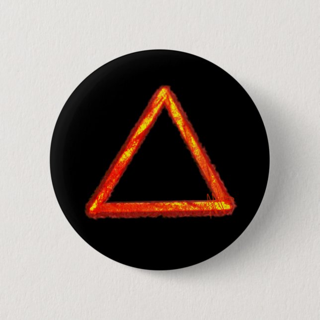 Blazing Fire Element Alchemy Symbol 2 Inch Round Button (Front)