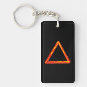 Blazing Fire Element Alchemy Symbol Keychain
