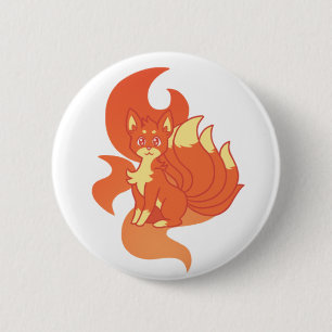 Blazing Fire kitsune button