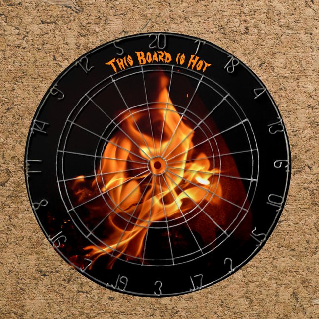 Blazing Hot Flames on Black Dartboard (Creator Uploaded)