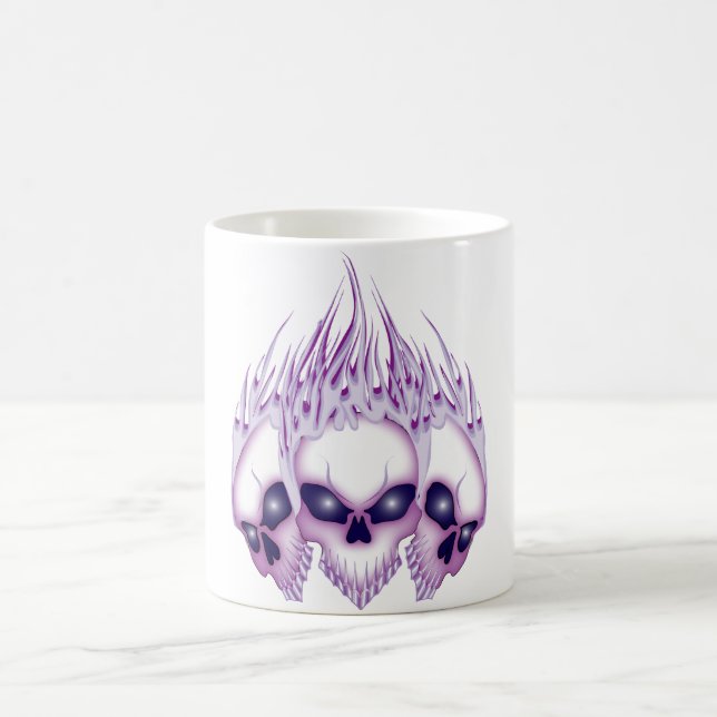 Blazing Purple Skull Coffee Mug (Center)