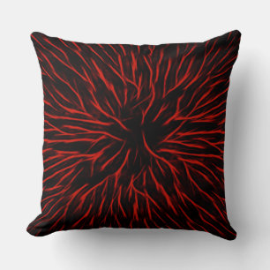Blazing Red Hot Fire Sparkler Abstract Throw Pillow