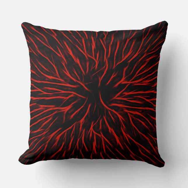 Blazing Red Hot Fire Sparkler Abstract Throw Pillow (Front)