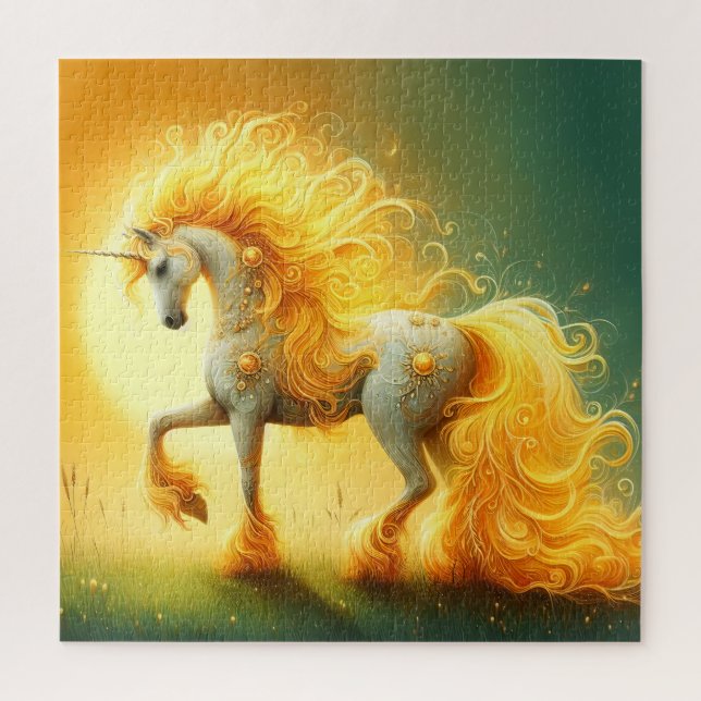 Blazing Sun Unicorn Jigsaw Puzzle (Vertical)