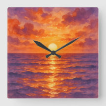 Blazing Sunset - Vibrant Watercolor Painting Style