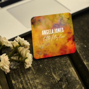 bld abstract watercolor colour splash custom square business card
