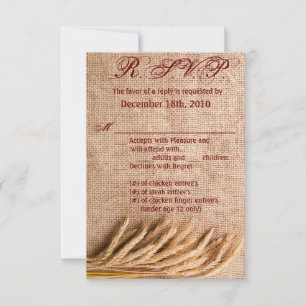 Blé de carte R.S.V.P. 3,5x5 sur Burlap Sack Countr