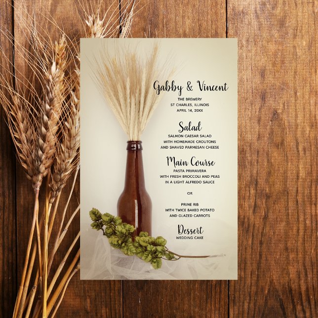Blé et houblon Mariage Menu (Créateur téléchargé)