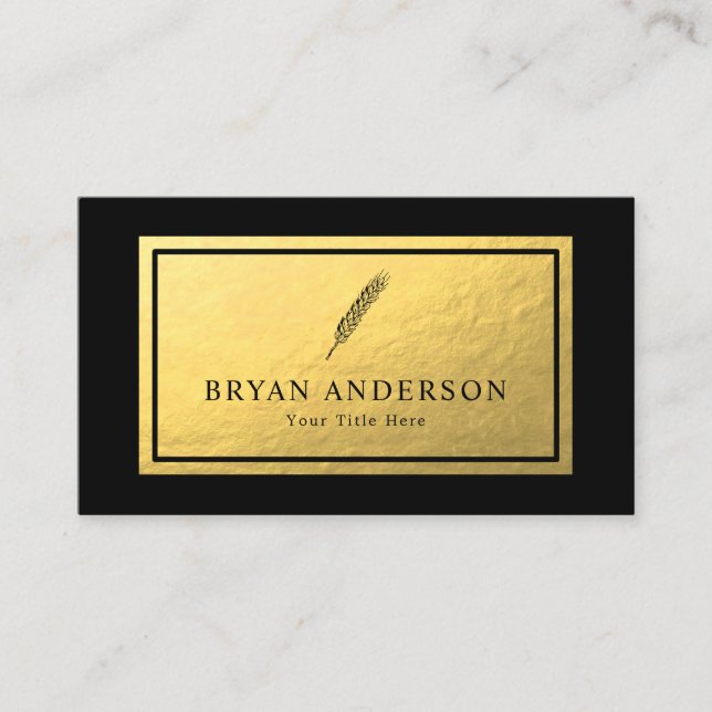 Blé - Faux Gold Foil Carte de visite (Devant)