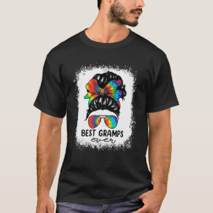 Bleach Best Gramps Ever Tie Dye Messy Bun Hair Mot T-Shirt