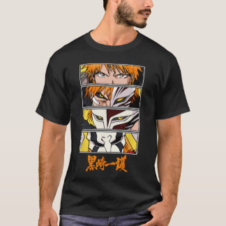 Bleach Ichigo Mask Evolution Anime Eyes with Kanji T-Shirt