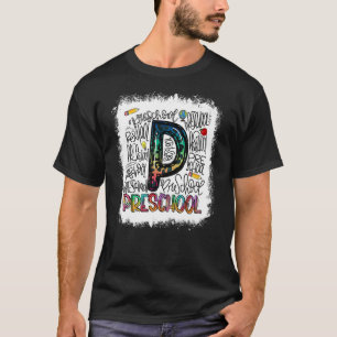 Bleach Leopard Tie Dye Preschool Typography Teache T-Shirt