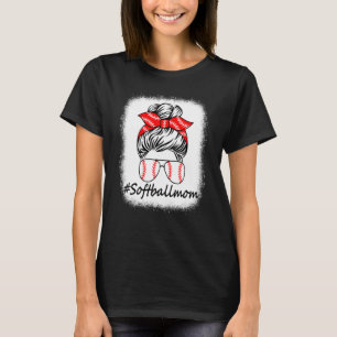 Bleach Softball Mom Baseball Softball Mom Messy Bu T-Shirt