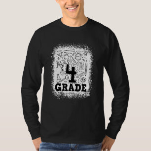 Bleached 4th Grade Typography Team 4th Grade Back T-Shirt
