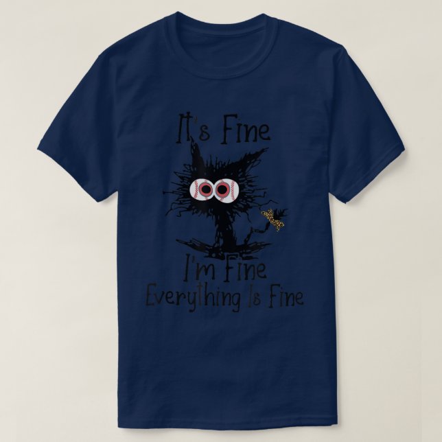 Bleached Baseball Mom Messy cat Softball Mom Mothe T-Shirt (Design Front)
