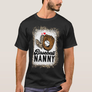 Bleached Baseball Nanny Leopard Mother s Day 2023 T-Shirt