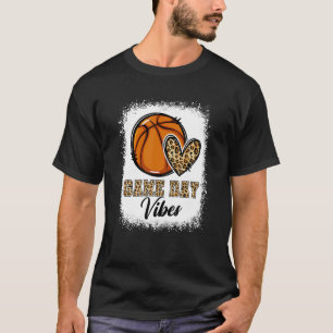 Bleached Basketball Game Day Vibes Basketball Mom  T-Shirt