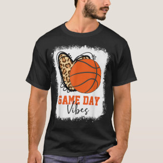 Bleached Basketball Game Day Vibes Basketball Mom  T-Shirt