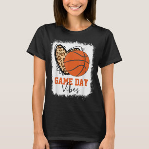 Bleached Basketball Game Day Vibes Basketball Mom  T-Shirt