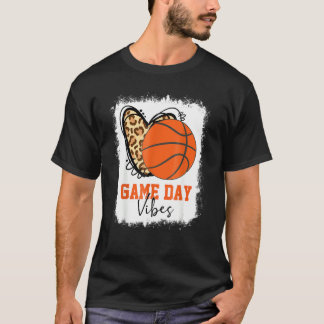 Bleached Basketball Game Day Vibes Basketball Mom T-Shirt