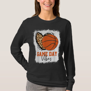 Bleached Basketball Game Day Vibes Basketball Mom  T-Shirt
