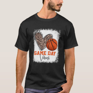 Bleached Basketball Game Day Vibes Basketball Mom  T-Shirt