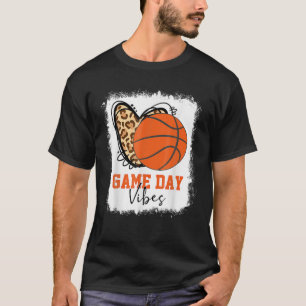 Bleached Basketball Game Day Vibes Basketball Mom T-Shirt