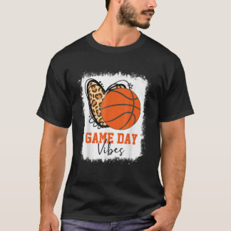 Bleached Basketball Game Day Vibes Basketball Mom T-Shirt