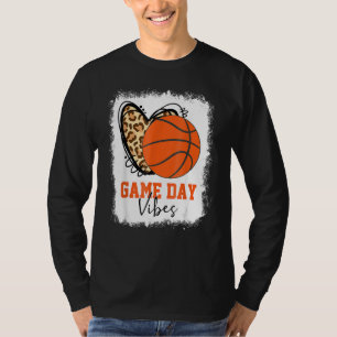 Bleached Basketball Game Day Vibes Basketball Mom T-Shirt
