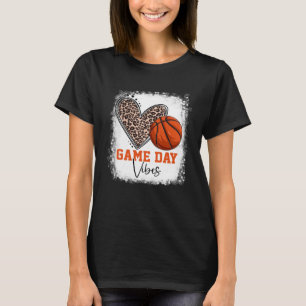 Bleached Basketball Game Day Vibes Basketball Mom T-Shirt