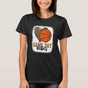 Bleached Basketball Game Day Vibes Basketball Mom  T-Shirt