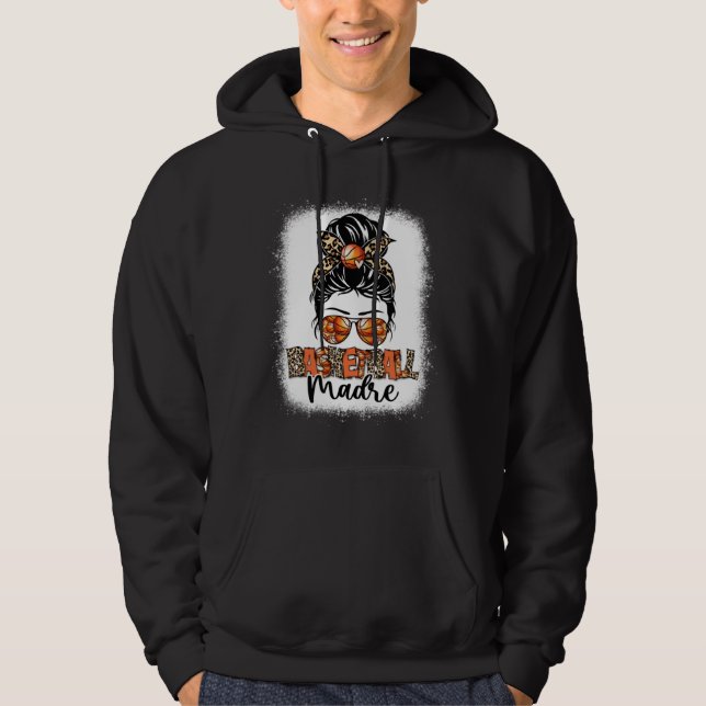 Bleached Basketball Madre Leopard Messy Bun Mother Hoodie (Front)