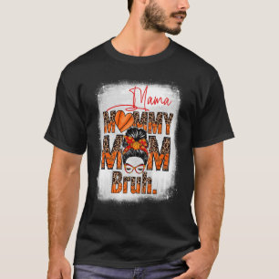 Bleached Basketball Son Mama Mommy Bruh Leopard Me T-Shirt