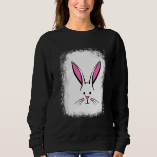 Bleached Bunny Face Leopard Glasses Headband Happy Sweatshirt