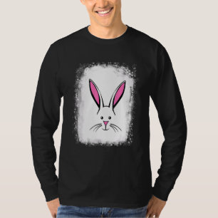 Bleached Bunny Face Leopard Glasses Headband Happy T-Shirt