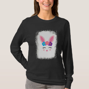 Bleached Bunny Face Leopard Glasses Headband Happy T-Shirt