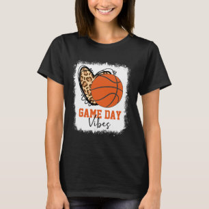 Bleached Bysketbyll Game Day Vibes Bysketbyll Mom T-Shirt
